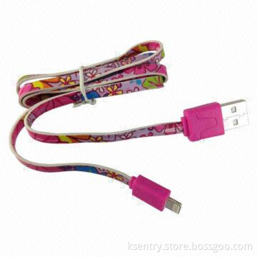 8-pin colorful flat lightning data cable for iPad Mini/iPad Air